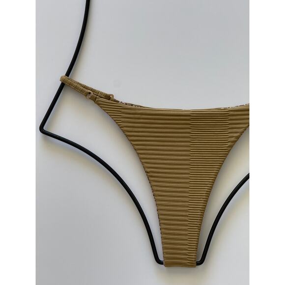 Acacia Swim Ralphy Dual Ribbed Bikini Bottom - Palm - Minimal Coverage - L - NWT - Picture 2 of 11